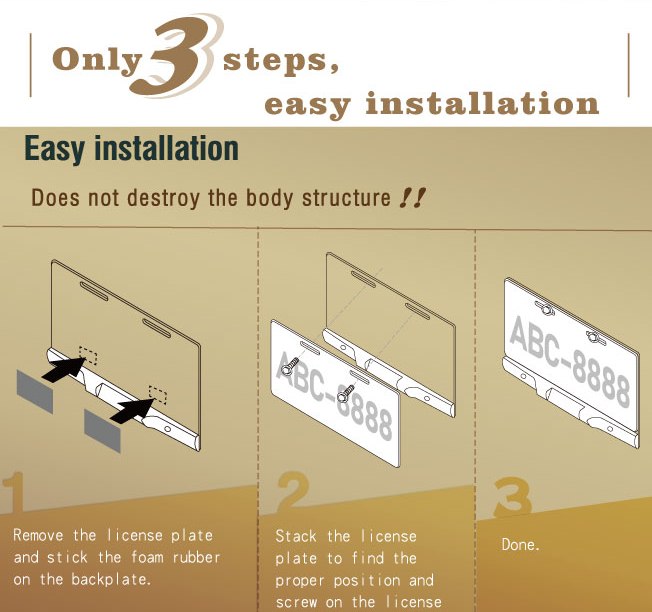 Only 3 steps, easy installation